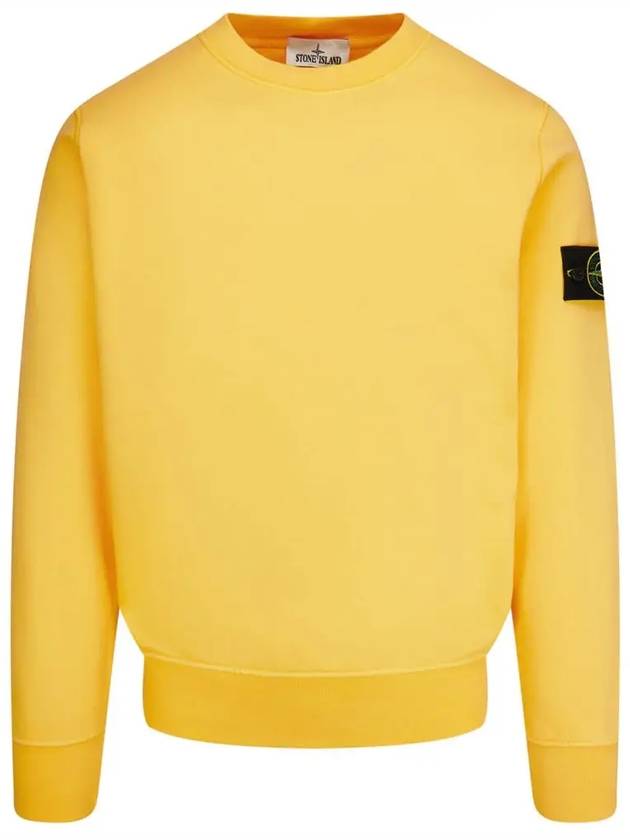 Wappen Patch Crew Neck Sweatshirt Yellow - STONE ISLAND - BALAAN 3