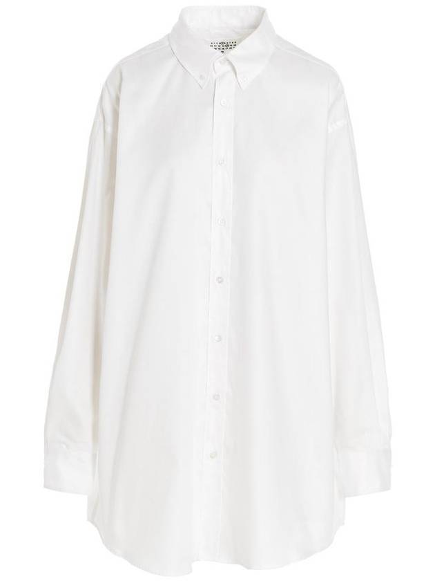 Oversized Fit Oxford Long Sleeve Shirt White - MAISON MARGIELA - BALAAN.