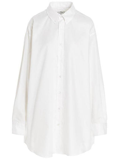 Oversized Fit Oxford Long Sleeve Shirt White - MAISON MARGIELA - BALAAN 1