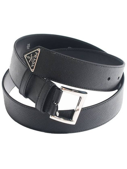 Saffiano Leather Belt Black - PRADA - BALAAN 2