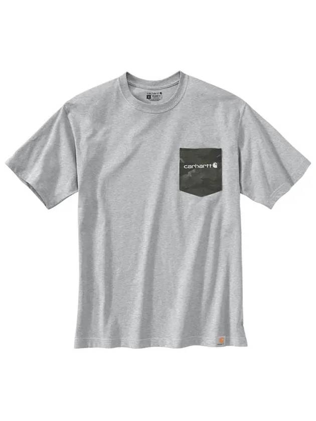 Camo pocket graphic short sleeve t shirt heather gray 105352 HGY - CARHARTT - BALAAN 1