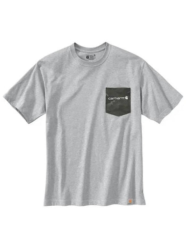 Camo pocket graphic short sleeve t shirt heather gray 105352 HGY - CARHARTT - BALAAN 1