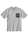 Camo pocket graphic short sleeve t shirt heather gray 105352 HGY - CARHARTT - BALAAN 4