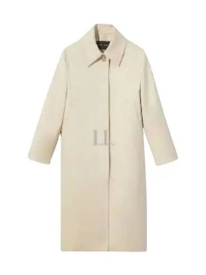 Women's Sports Fleece Wool Trench Coat Chalk - JIL SANDER - BALAAN 2