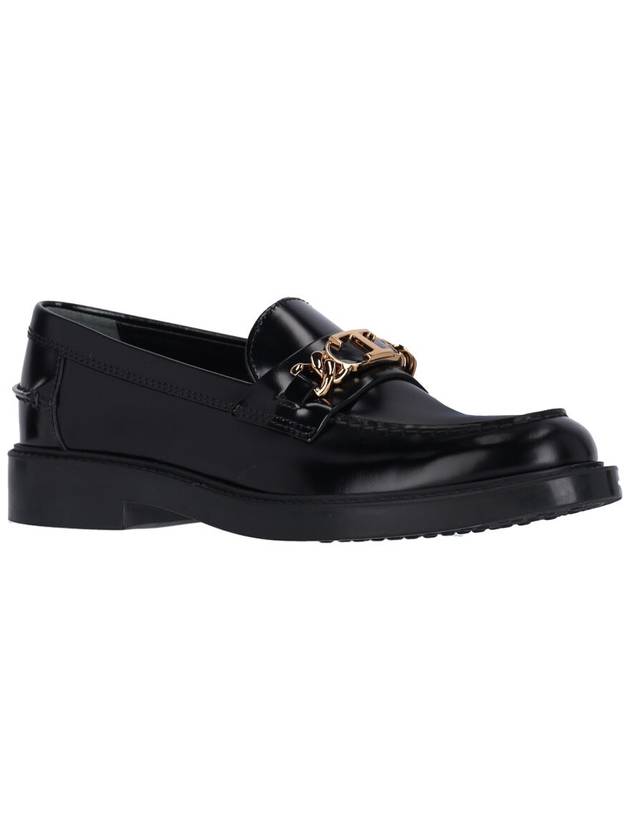 Horsebit Chain Leather Loafer Black - TOD'S - BALAAN 3