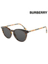 Vintage Check Round Horn-Rim Sunglasses Dark Havana - BURBERRY - BALAAN 3