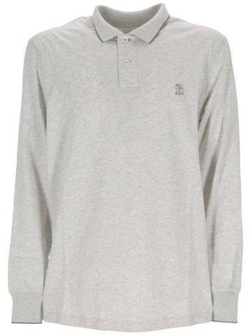 Cotton Polo Shirt Grey - BRUNELLO CUCINELLI - BALAAN 1