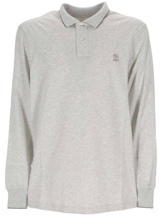 Cotton Polo Shirt Grey - BRUNELLO CUCINELLI - BALAAN 1