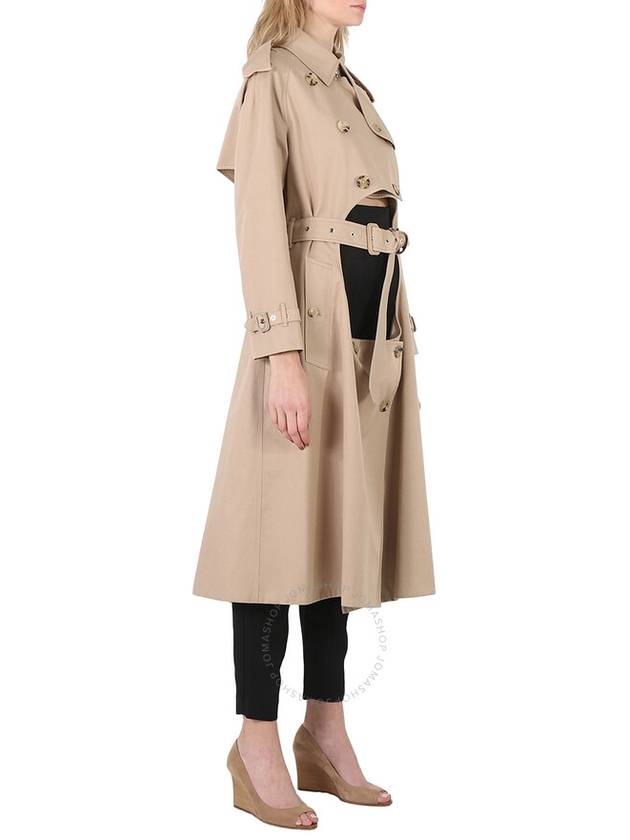 Burberry Cotton Gabardine Step-through Double-breasted Trench Coat, Brand Size 8 (US Size 6) - BURBERRY - BALAAN 3