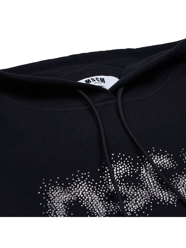 Rhinestone Logo Hoodie Black - MSGM - BALAAN 5