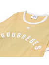 Logo Print Short Sleeve T-shirt Yellow - COURREGES - BALAAN 4