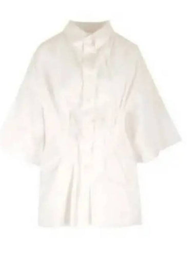 Poplin Drape Half Shirt White - MAISON MARGIELA - BALAAN 1