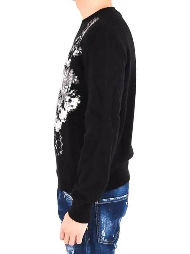 Men s printed wool knit black 438566 - ALEXANDER MCQUEEN - BALAAN 4