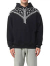 Bandana Confront Cotton Hoodie Black - MARCELO BURLON - BALAAN 3