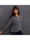 Women'S Waffle Stitch Merino Wool Hoodie Grey - G/FORE - BALAAN 3