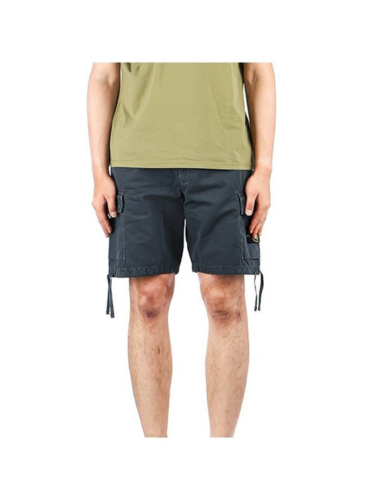 Men's Waffen Patch Old Effect Half Shorts Navy - STONE ISLAND - BALAAN.