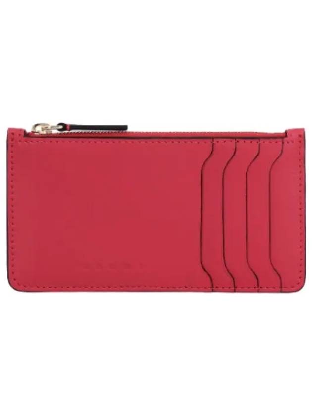 Leather zipper card holder tulip wallet - MARNI - BALAAN 1