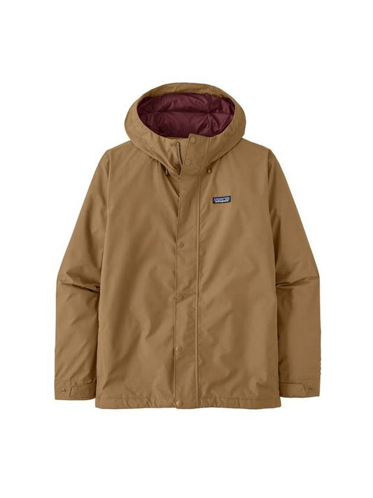 Men's Jackson Glacier Rain Hooded Jacket Grayling Brown - PATAGONIA - BALAAN 1