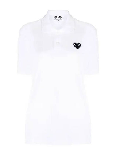 Comme des Garçons Black Heart Short Sleeve Collar TShirt AZ T066 051 2 - COMME DES GARCONS PLAY - BALAAN 2