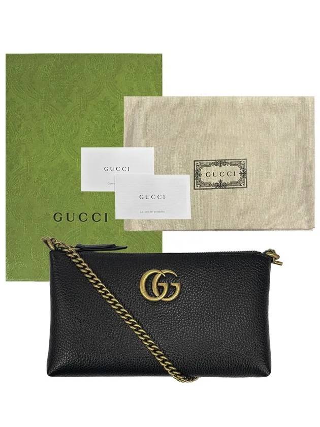 GG Logo Leather Square Chain Shoulder Bag Black - GUCCI - BALAAN 11