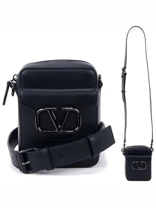 V logo mini Loco cross bag black - VALENTINO - BALAAN.