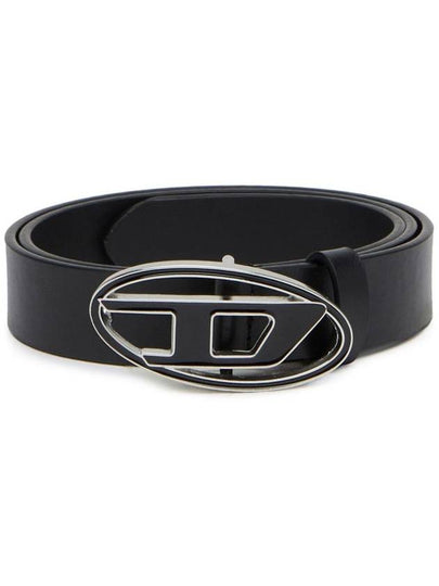 Logo Buckle Leather Belt Black - DIESEL - BALAAN 2