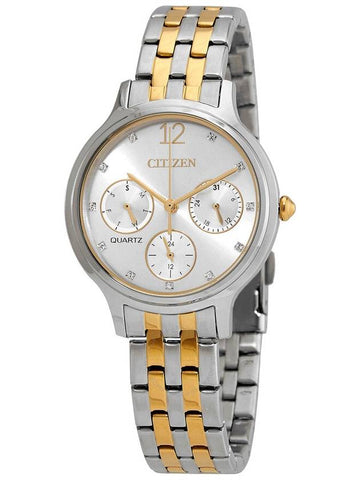 Citizen Chronograph Quartz Crystal Silver Dial Ladies Watch ED8184-51A - CITIZEN - BALAAN 1