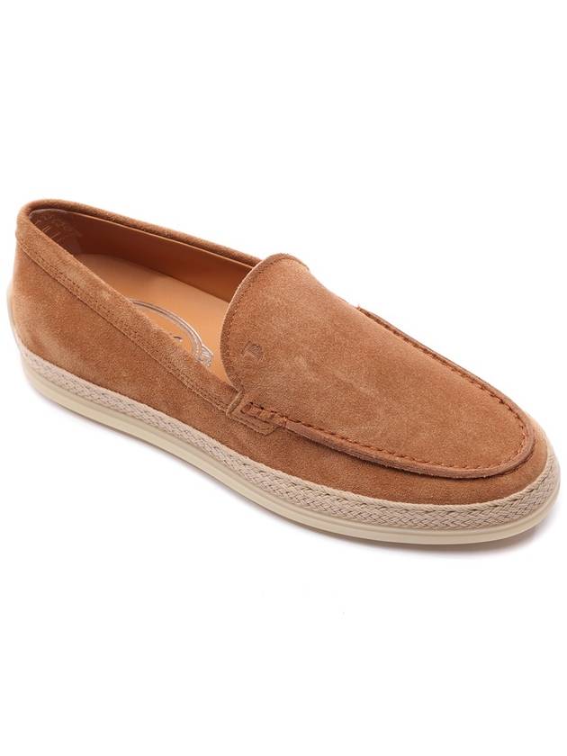 Logo Suede Loafers Brown - TOD'S - BALAAN 4