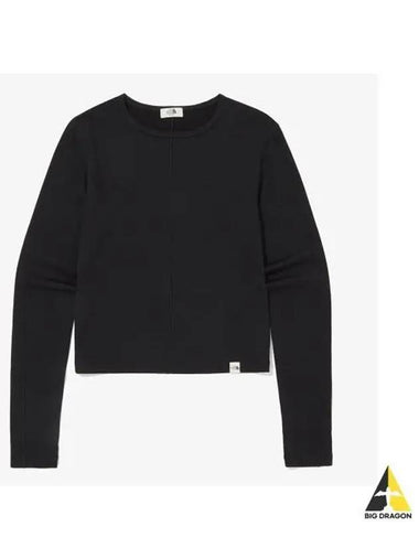 The North Face NT7TQ30K White Label Women s Beluca Wool Crop Long Sleeve Round Tee - THE NORTH FACE - BALAAN 1