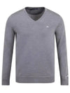 Lymann V-Neck Knit Top Light Grey Melange - J.LINDEBERG - BALAAN 2