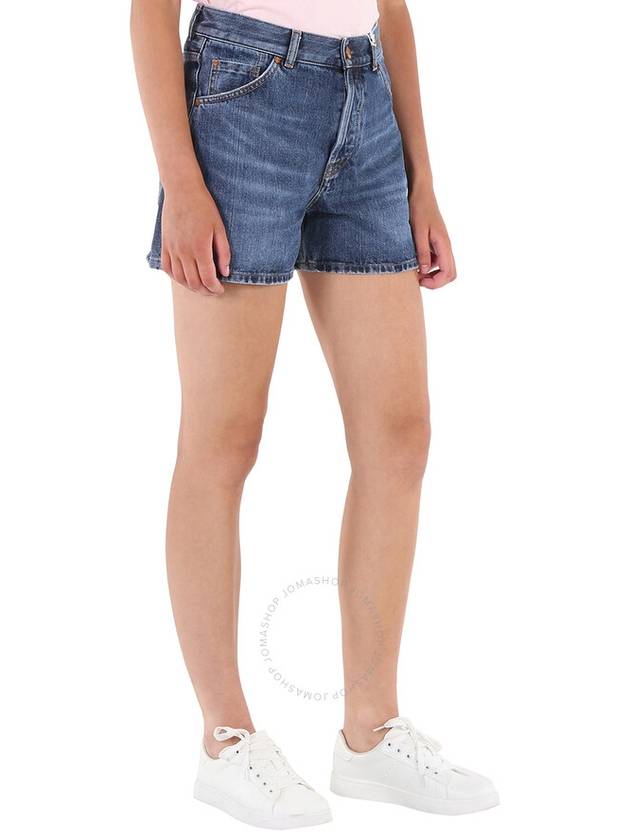 High Waist Denim Shorts Blue - CHLOE - BALAAN 4