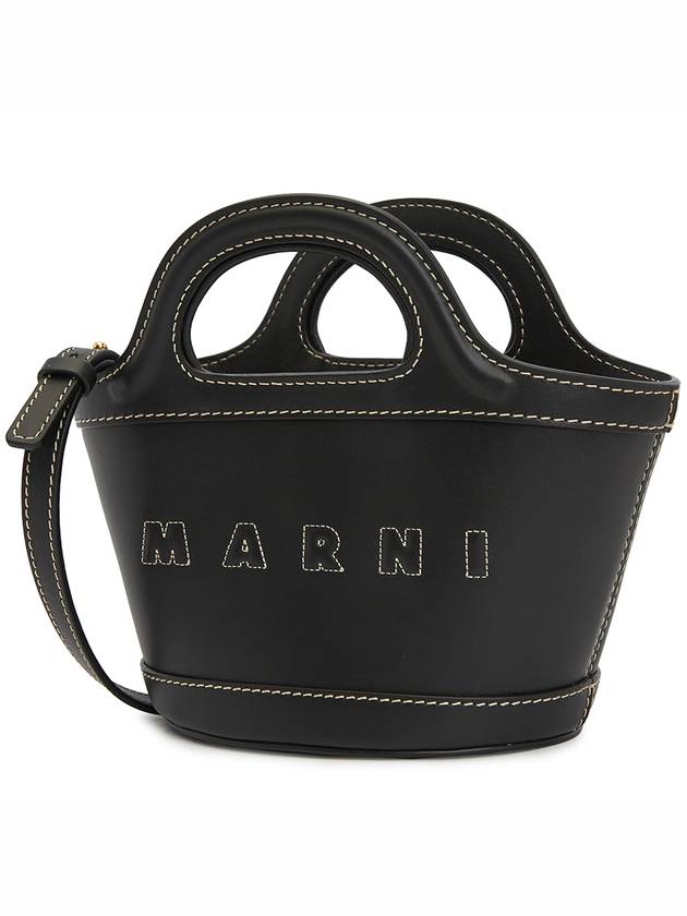 Tropicalia Micro Leather Tote Bag Black - MARNI - BALAAN 3