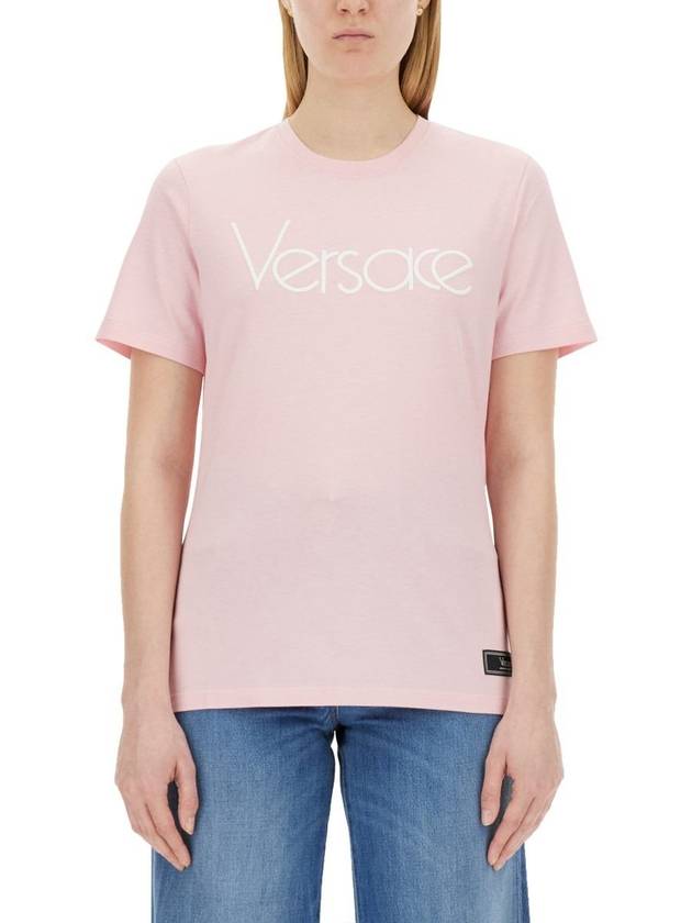 Long Sleeve T-Shirt 1014273 1A09120 2P450 ROSA E BIANCO - VERSACE - BALAAN 2