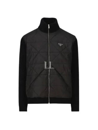 Triangle Logo Re-Nylon Wool Padded Jacket Black - PRADA - BALAAN 2