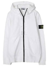 Wappen Patch Cotton Fleece Zip Up Hoodie White - STONE ISLAND - BALAAN 2