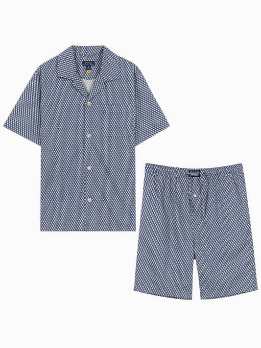 Pattern Blue Cotton Pajama Set 714899503003 - POLO RALPH LAUREN - BALAAN 2