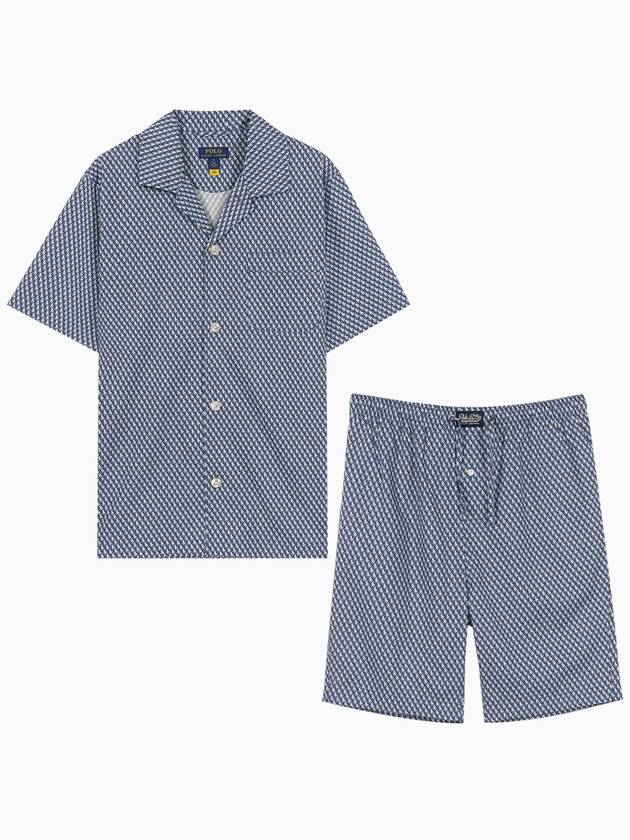 Pattern Blue Cotton Pajama Set 714899503003 - POLO RALPH LAUREN - BALAAN 1