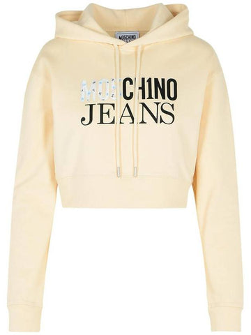 Moschino Jeans Ivory Cotton Sweatshirt - MOSCHINO - BALAAN 1