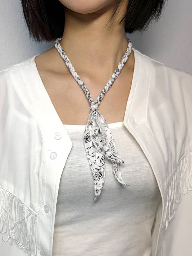 Handmade Paisley Bandana Note Necklace White - S SY - BALAAN 6