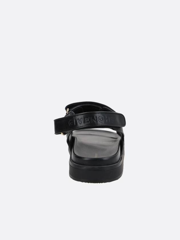 4G Strap Leather Flat Sandals Black - GIVENCHY - BALAAN 4