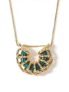 Weave Pendant Necklace Gold Green - BOTTEGA VENETA - BALAAN 2