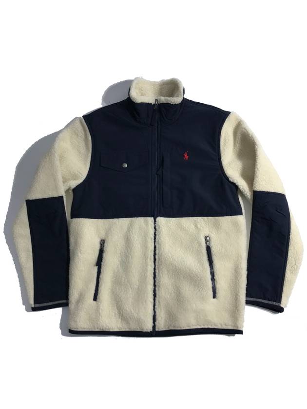 Logo Fleece Zip-Up Jacket Ivory - POLO RALPH LAUREN - BALAAN 3