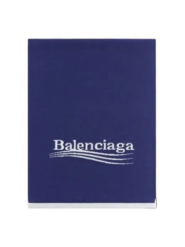 logo scarf blue - BALENCIAGA - BALAAN 1