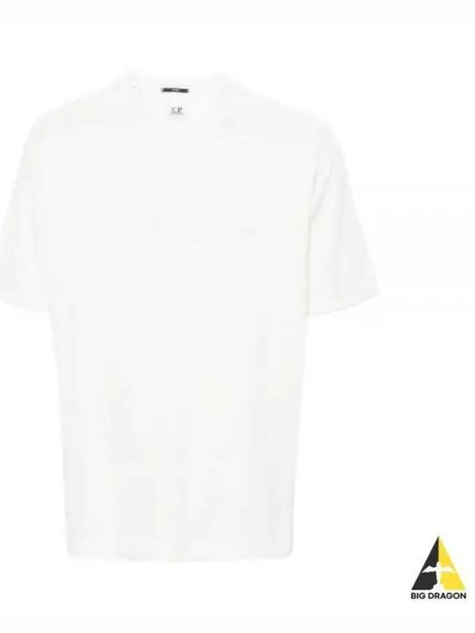 Tacting Piquet Logo Short Sleeve T-Shirt White - CP COMPANY - BALAAN 2