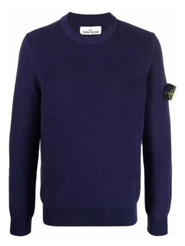 Wappen Patch Royal Blue Cotton Knit Wool Over - STONE ISLAND - BALAAN 1