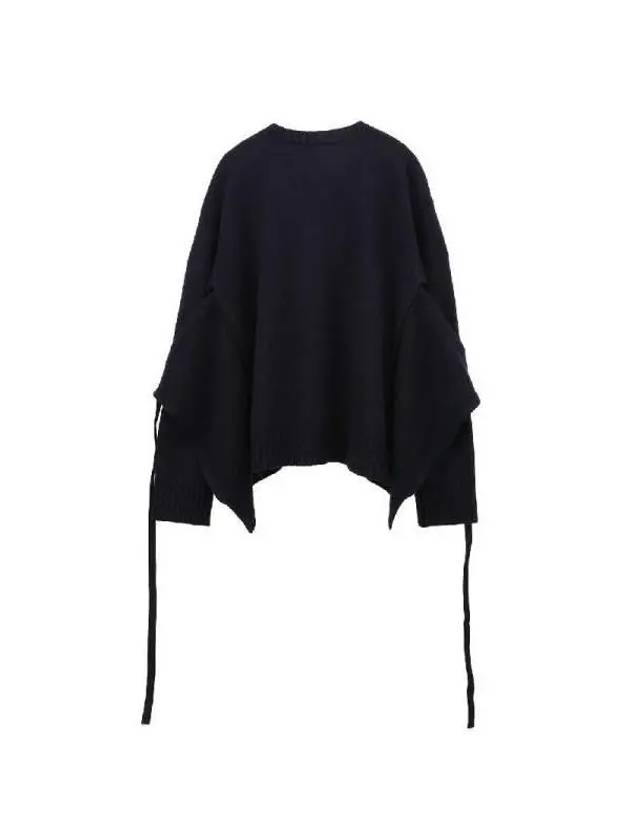 Back tie detail crew neck knit J01GP0101 J14601402 - JIL SANDER - BALAAN 3