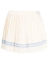 Serif Logo Stripe Detail Pleated Skirt Beige - SPORTY & RICH - BALAAN 2