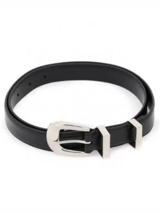 Medium Western Belt Lizard Emboss Calfskin Black - CELINE - BALAAN 2