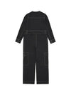 Stitch Detail Belted Jumpsuit Black - GANNI - BALAAN 3