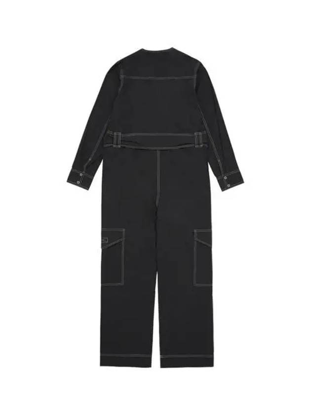 Stitch Detail Belted Jumpsuit Black - GANNI - BALAAN 3